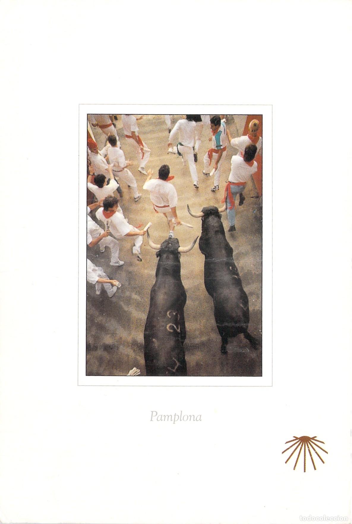 Postales: Postal de Pamplona con el Encierro de Toros
