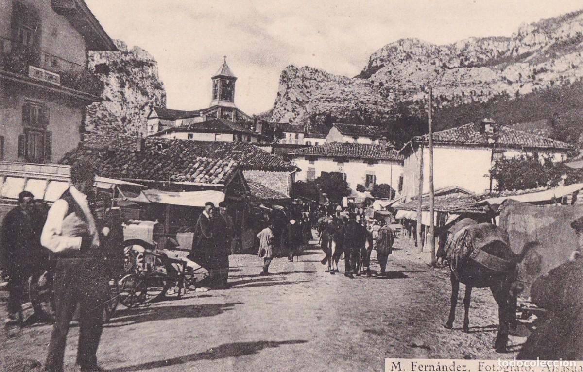 Postales: MERCADO DE IRURZUN. FOTO FERNANDEZ. ALSASUA SIN CIRCULAR.