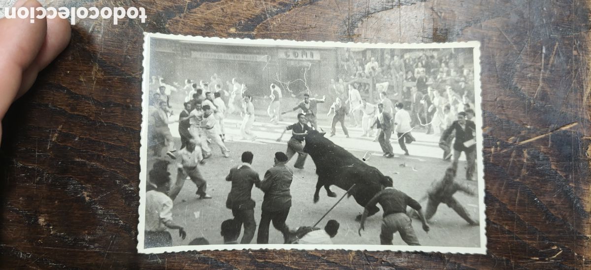 Postales: Postal antigua Pamplona - Encierro de San Ferm&iacute;n - Fotograf&iacute;a original de J. GALLE - No Circulada