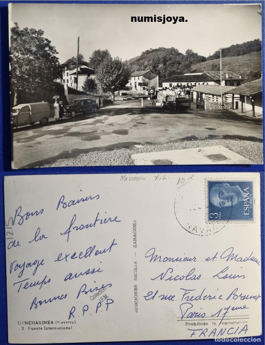 Postales: Postal de DANCHARINEA Espa&ntilde;a a&ntilde;o 1960. Puente Internacional. Ed. SICILIA. Escrita y sello 3 Pesetas.