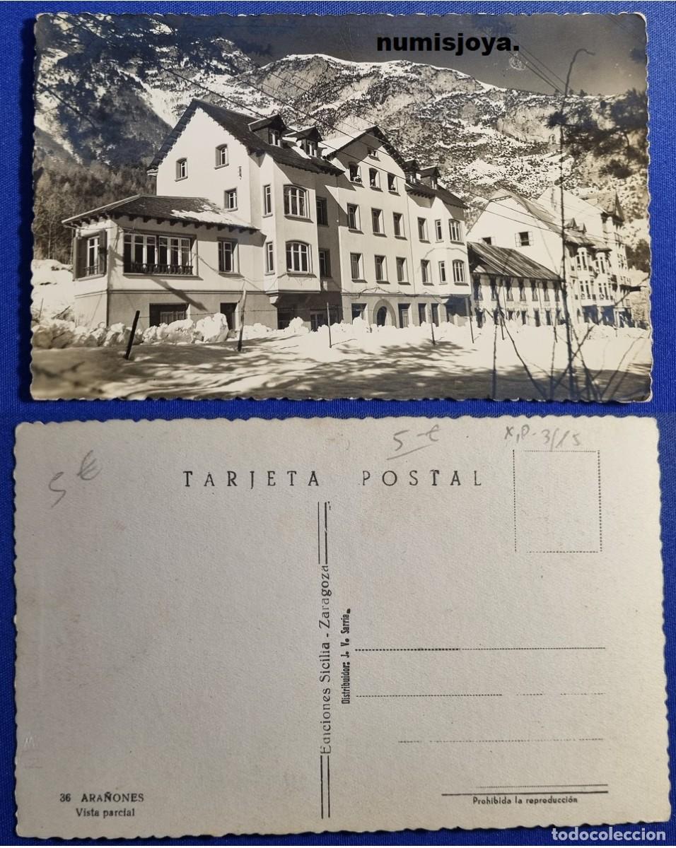 Postales: Postal de ARA&Ntilde;ONES Espa&ntilde;a a&ntilde;o 1955. VISTA PARCIAL. Ed. SICILIA.