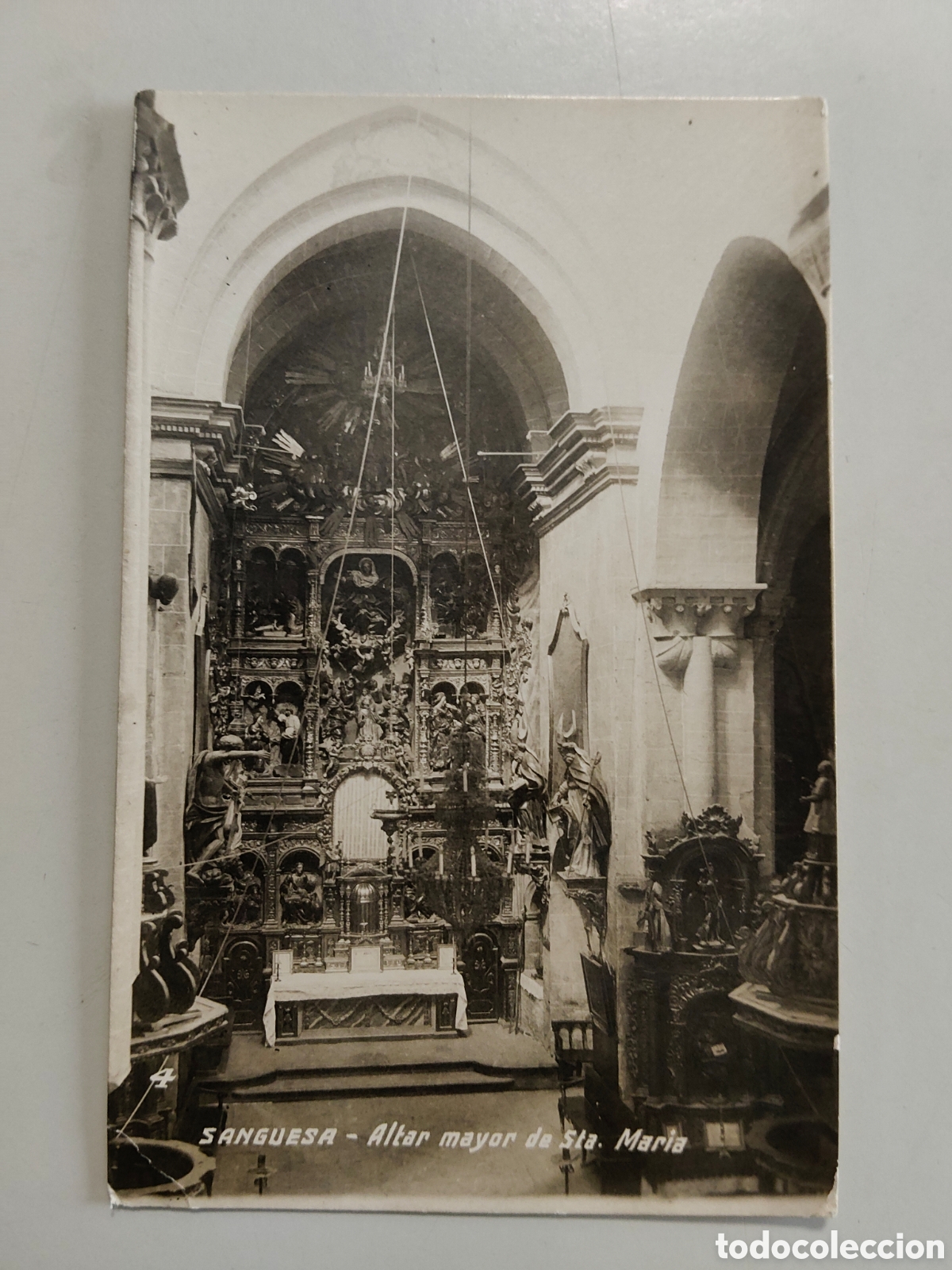 Postales: Tarjeta Postal fotografica Sang&uuml;esa Navarra Altar mayor de Santa Mar&iacute;a Numero 4