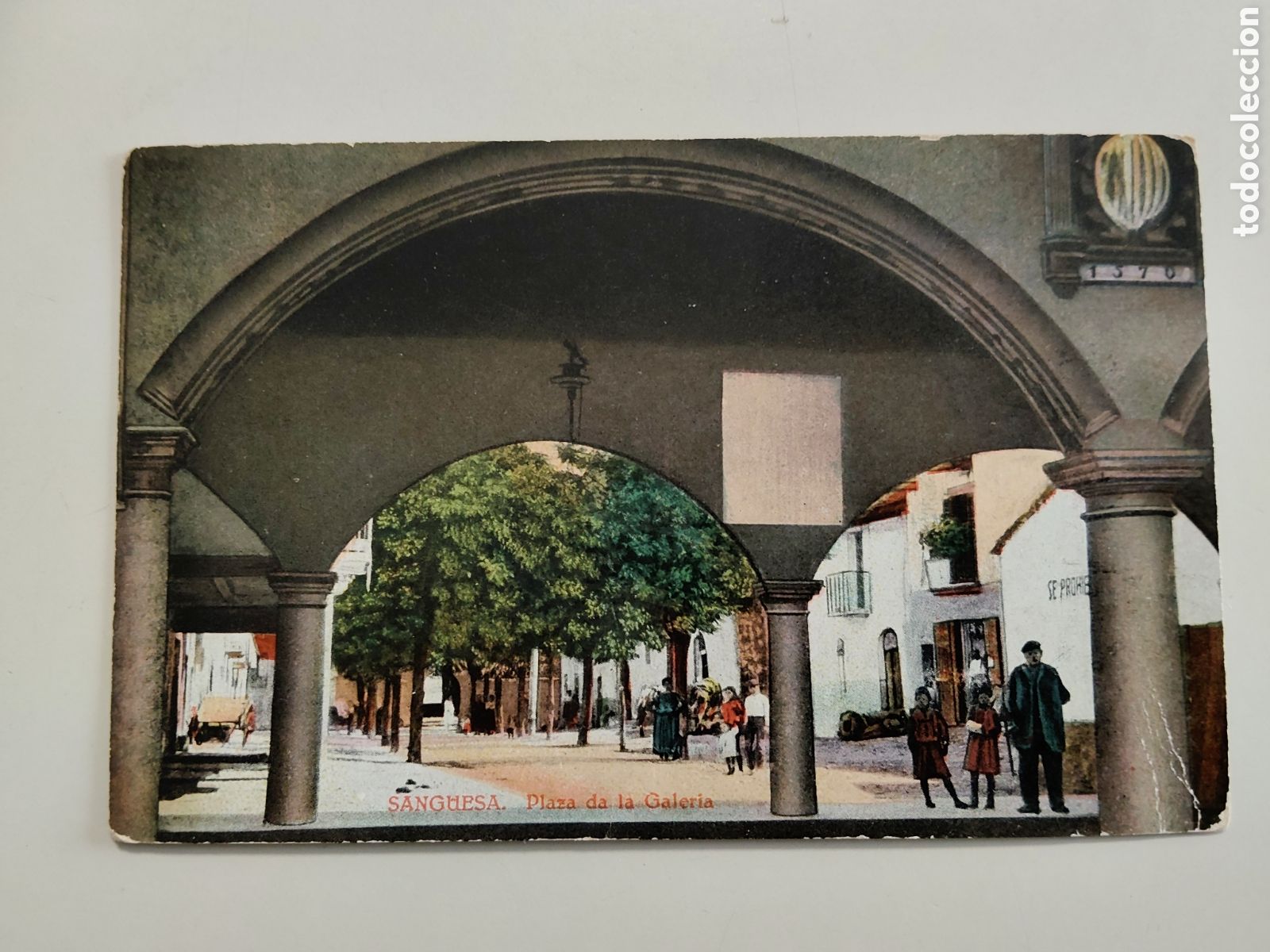 Postales: Tarjeta Postal fotografica Sang&uuml;esa Navarra Plaza de la galer&iacute;a Edici&oacute;n Antonio Echaide Numero 9