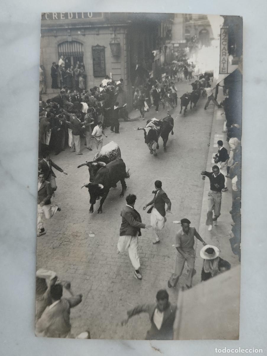 Postales: POSTAL FOTOGRAFICA PAMPLONA . ENCIERRO DE SAN FERMIN. FOTO GERARDO ZARAGUETA