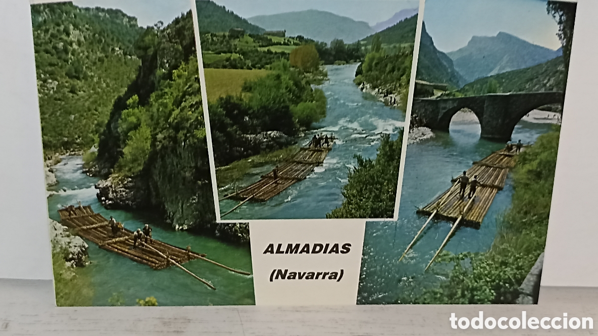 Postales: Mint el r&iacute;o escape antiguo transporte de la madera alma&iacute;as Navarra