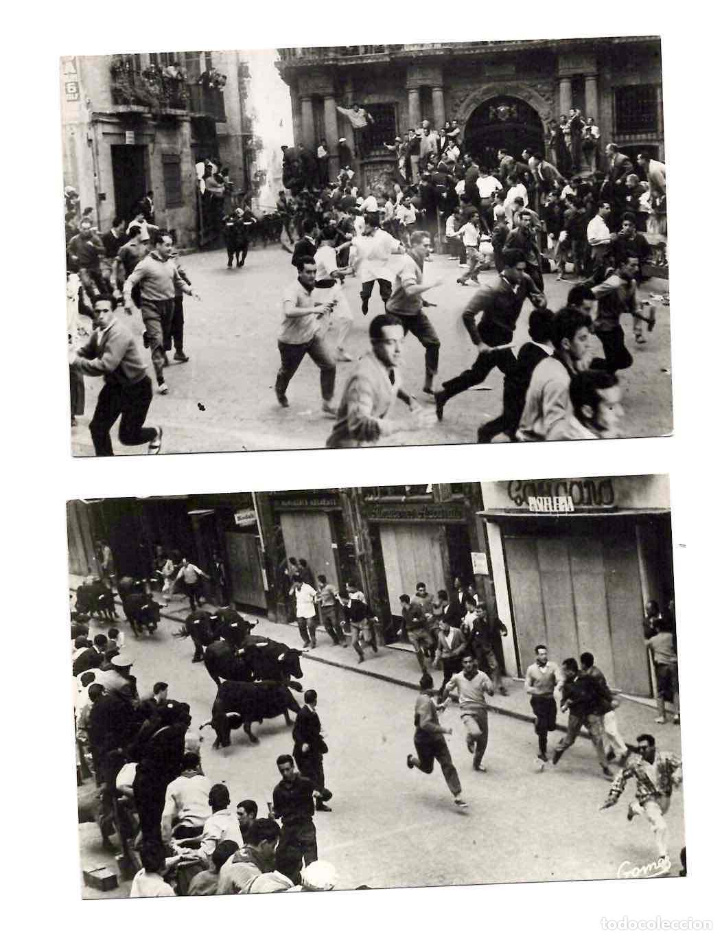 Postales: LOTE 2 TARJETAS POSTALES ENCIERRO DE LOS TOROS PAMPLONA N&ordm; 4 Y 31. SAN FERMIN. POSTALES VAQUERO