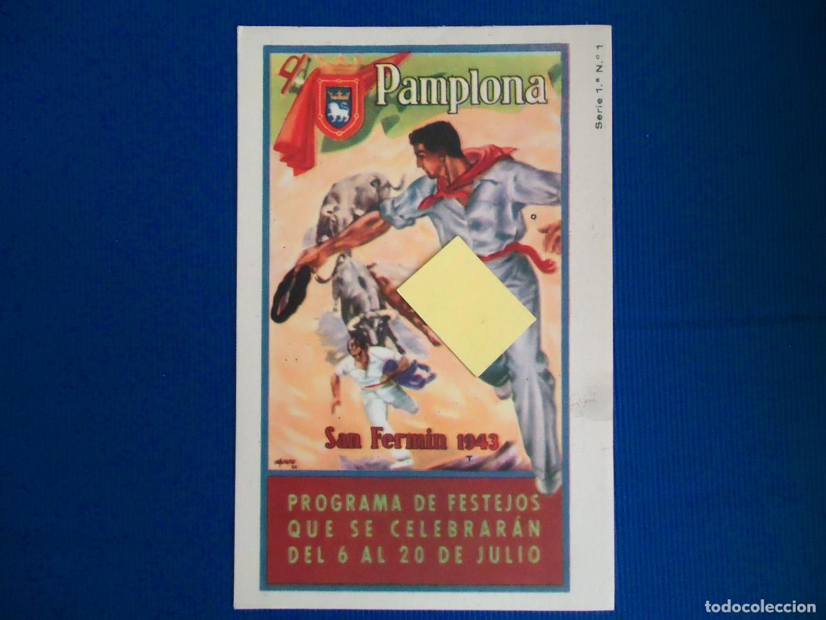 Postales: postal san fermin 7 julio 1943 pamplona navarra cabezudos pamplones encierro toro corrida taurino