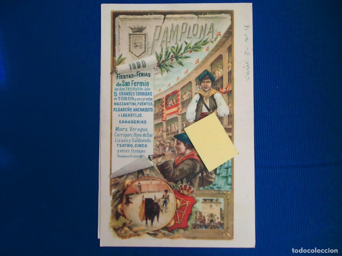 Postales: postal san fermin 7 julio 1900 pamplona navarra cabezudos pamplones encierro toro corrida taurino