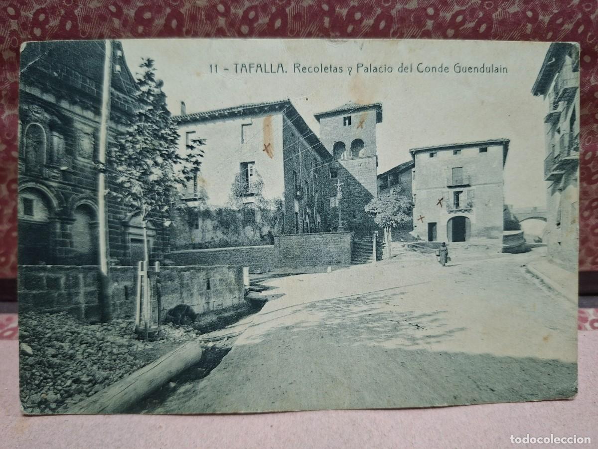 Postales: ANTIGUA POSTAL TAFALLA NAVARRA RECOLETAS Y PALACIO CONDE GUENDULAIN
