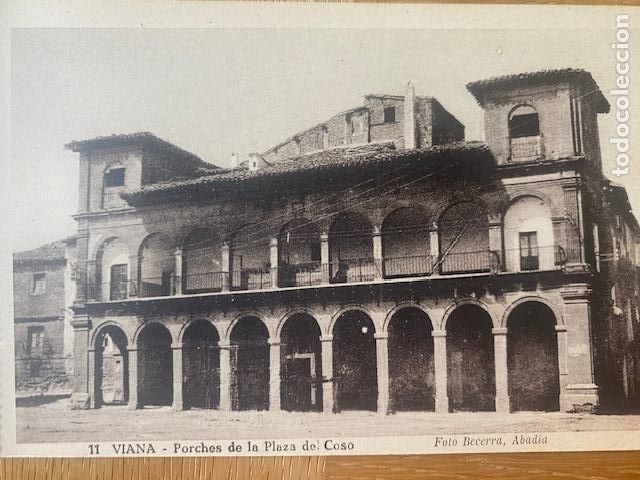 Postales: Viana. Navarra. N&ordm; 11 . Porches de la Plaza del Coso. Foto Becerra, Abadia. Postal sin circular