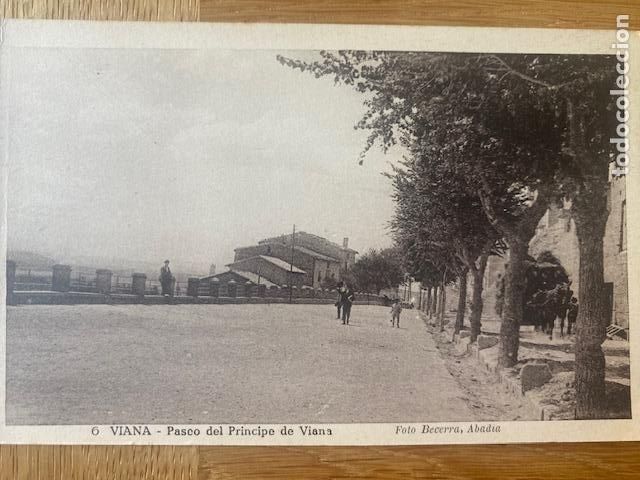 Postales: Viana. Navarra. N&ordm; 6. Paseo del Principe de Viana. Foto Becerra, Abadia. Postal sin circular