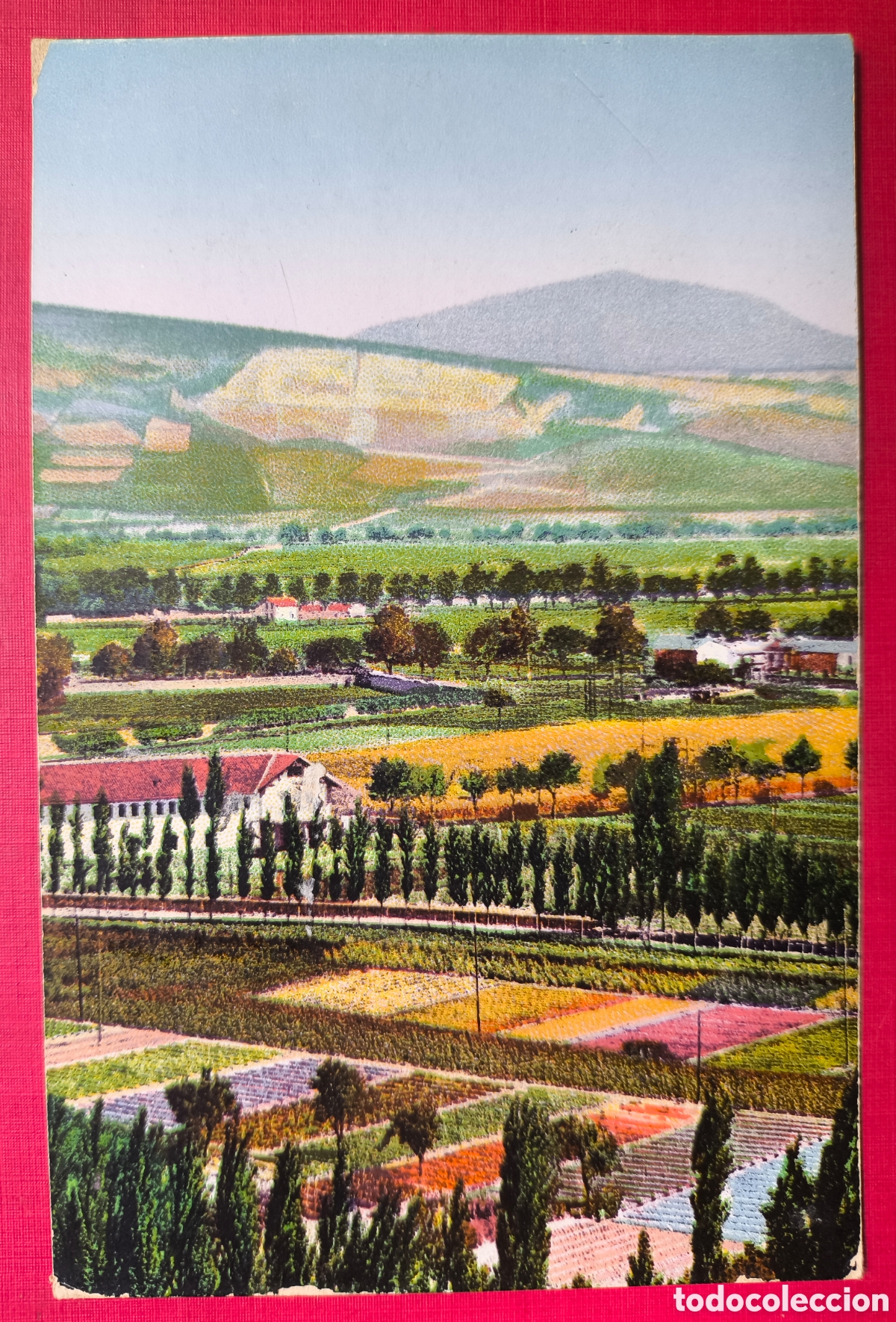 Postales: PAMPLONA SUBURBIOS POSTAL A COLOR CIRCULADA FOTOTIPIA NAVARRA C. 1940