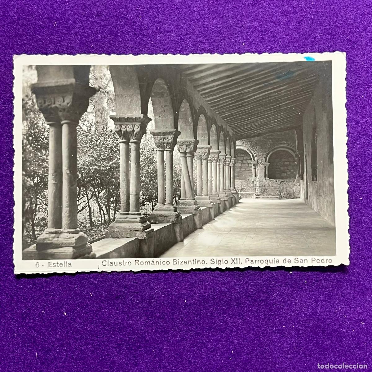 Postales: POSTAL DE ESTELLA (NAVARRA). CLAUSTRO ROMANICO BIZANTINO. PARROQUIA SAN PEDRO.