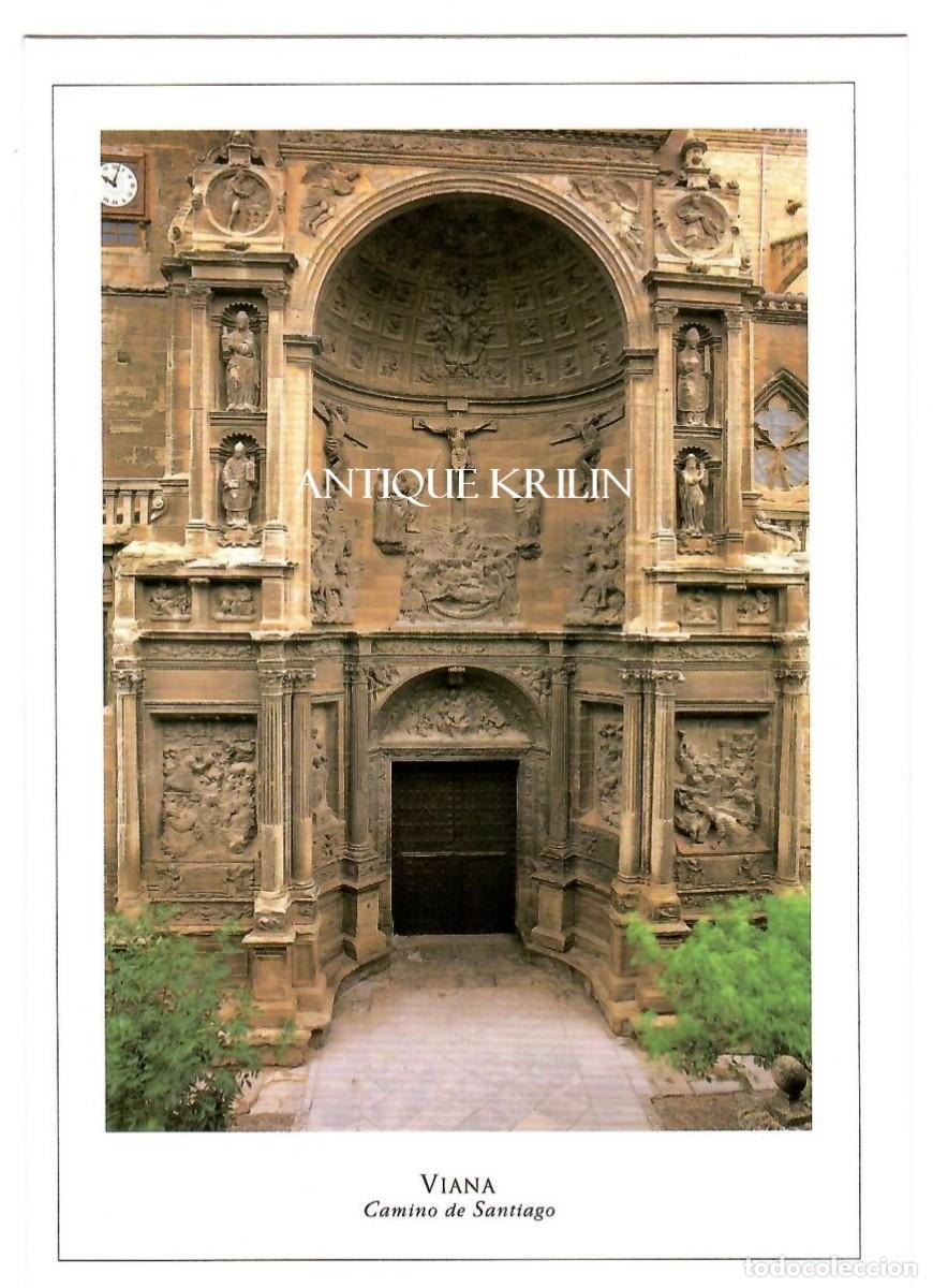 Postales: VIANA / PORTADA DE STA. MARIA , SIGLO XVI / FOTO ANTONIO ARENAL / SIN FRANQUEAR