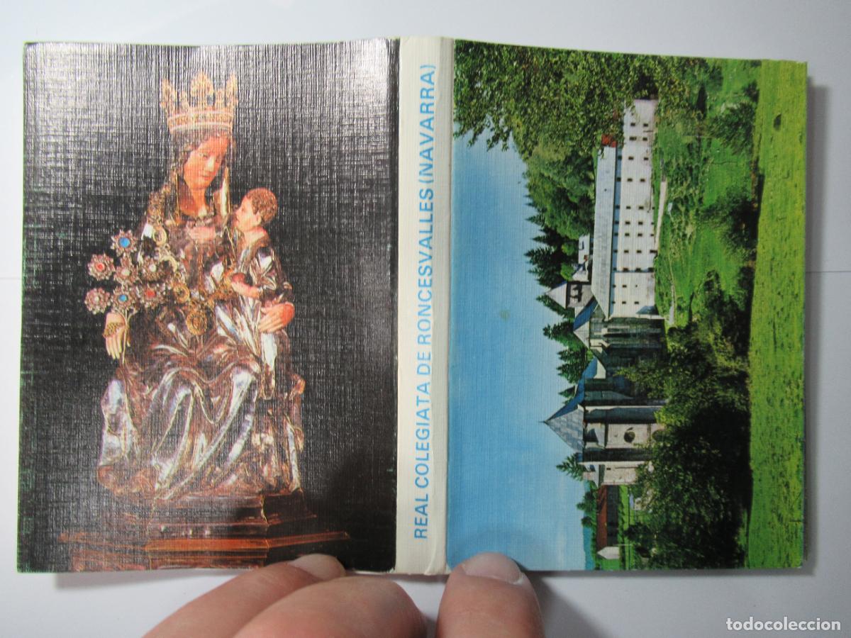 Postales: Bloc Real Colegiata de Roncesvalle (Navarra) - 18 mini postales en acorde&oacute;n. 8 de ellas sueltas