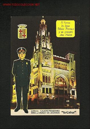 Postkarten: Felicitacion Navide&ntilde;a  de oficios: EL SERENO