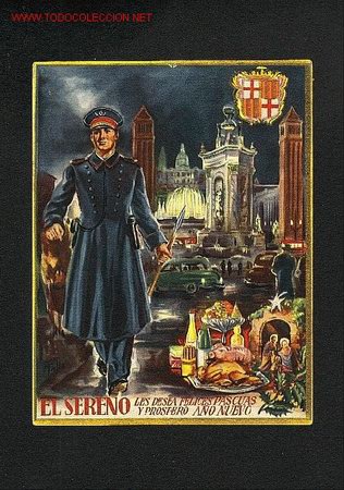 Postkarten: Felicitacion Navide&ntilde;a  de oficios: EL SERENO