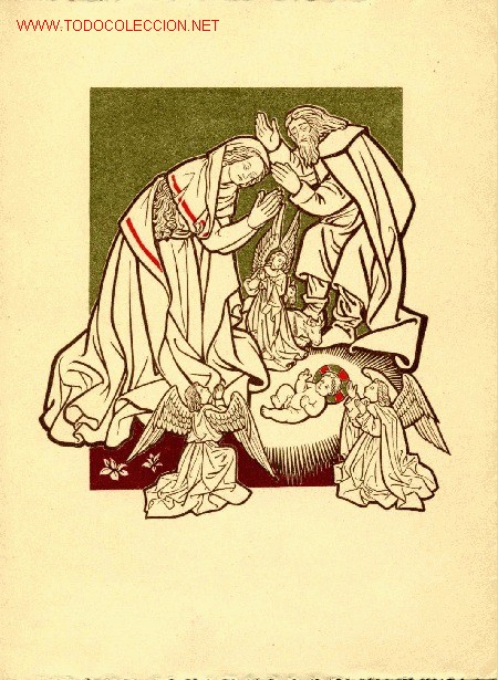 Postcards: Crisma navide&ntilde;o dibujado por Castro, impreso por Prats Bernad&aacute;s para Editorial Regina, 1946.