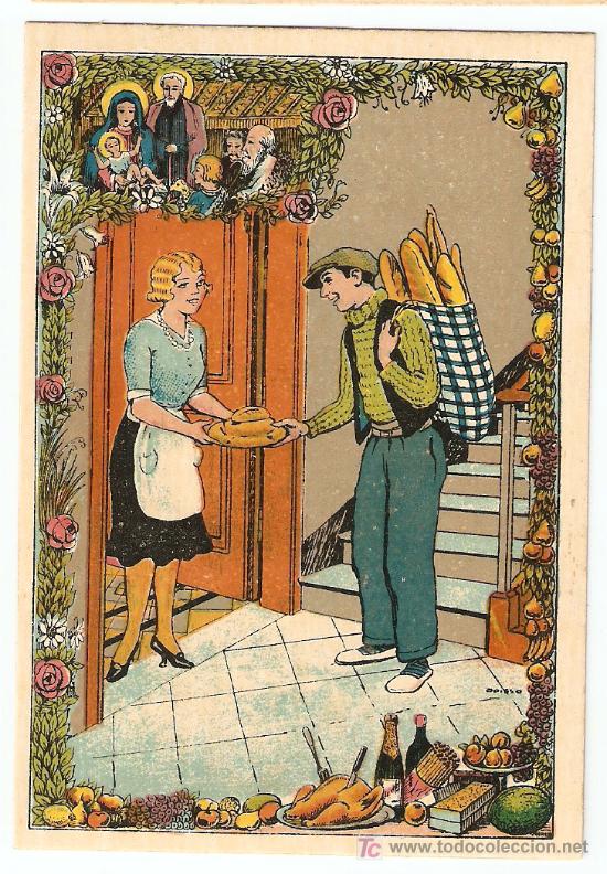 Postales: EL FORNER -Felicita les Pasq&uuml;es de Nadal- Dibujo firmado de OPISSO- Vell i Bell