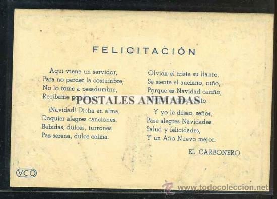 Postales: FELICITACION DE NAVIDAD - EL CARBONERO - VCO - Foto 2
