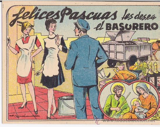Postales: FELICITACION NAVIDAD    ** EL BASURERO  ** - Foto 1