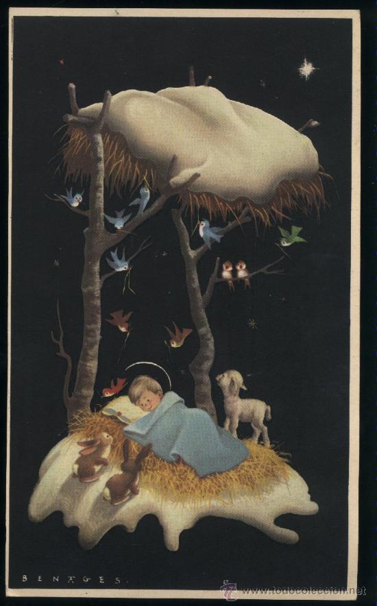 Postais: Postal felicitaci&oacute;n Navidad.Benages.11,5 x 19,5.