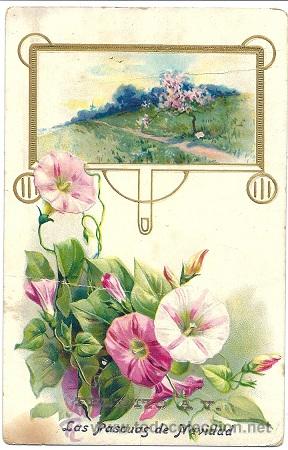Postales: 8679 - FELICITA A V. LAS PASCUAS DE NAVIDAD - ANTIGUA POSTAL EN RELIEVE 14X9 CM