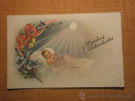 Postales: ANTIGUA POSTAL FELICITACION NI&Ntilde;O JESUS ESCRITA