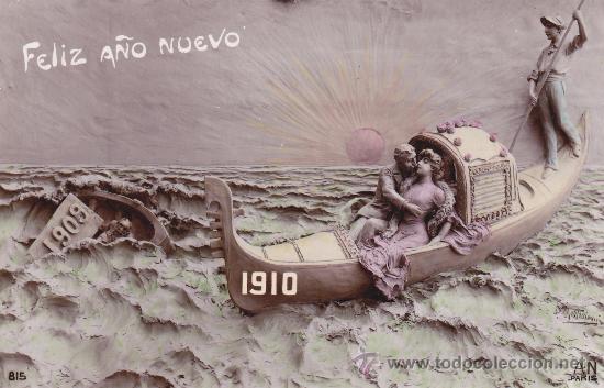 Postales: Postal feiz a&ntilde;o nuevo 1910 - Foto 1