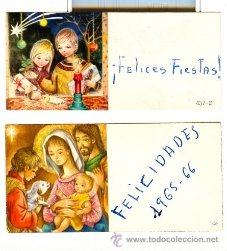 Postales: 2 MINI FELICITACIONES NAVIDAD - Foto 1