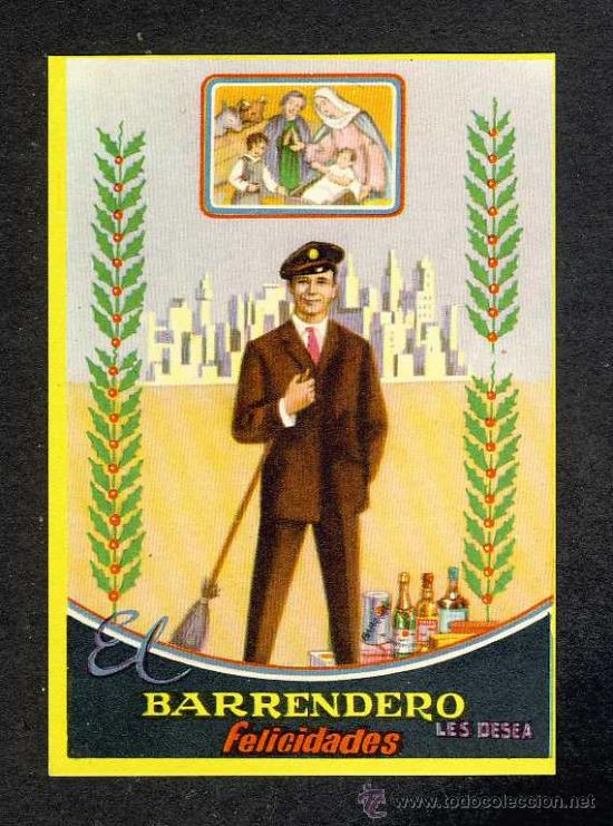 Postales: Felicitacion navide&ntilde;a de Oficios: EL BARRENDERO - Foto 1