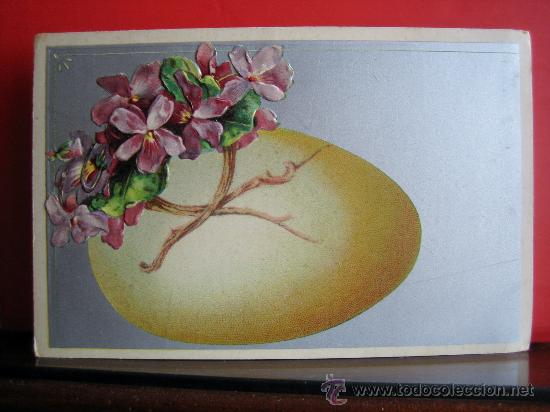 Postales: PRECIOSA POSTAL MODERNISTA - ART NOUVEAU  HACIA 1900 TEMATICA PASCUA CON RELIEVES Y DORADOS
