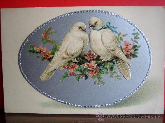 Postales: PRECIOSA POSTAL MODERNISTA - ART NOUVEAU  HACIA 1900 TEMATICA PASCUA  CON RELIEVES Y PLATEADOS