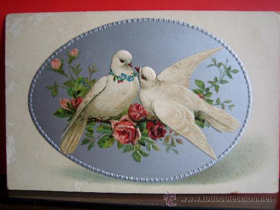 Postales: PRECIOSA POSTAL MODERNISTA - ART NOUVEAU  HACIA 1900 TEMATICA PASCUA  CON RELIEVES Y PLATEADOS