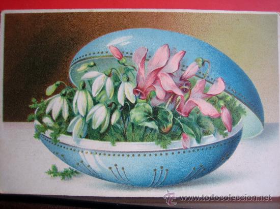 Postales: PRECIOSA POSTAL MODERNISTA - ART NOUVEAU  HACIA 1900 FELICITACION PASCUA