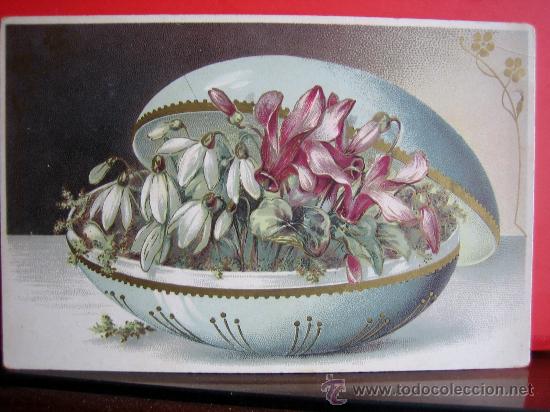 Postales: PRECIOSA POSTAL MODERNISTA - ART NOUVEAU  HACIA 1900 FELICITACION PASCUA