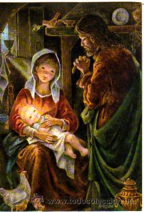 Postkarten: Felicitaci&oacute;n de Navidad. Escrita. Medidas 17 x 12 aprox.