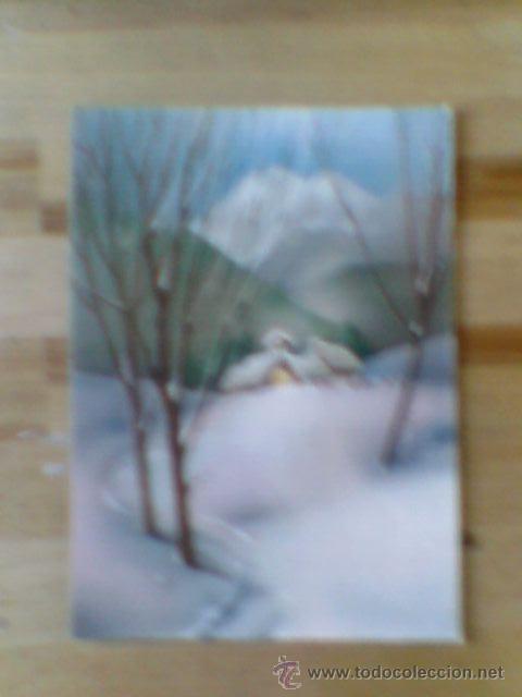 Postcards: Felicitacion Navidad a&ntilde;os 50 escrita paisaje nevado 16 x 11 cms