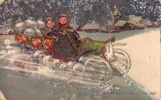 Postales: POSTAL CON BRILLO DE TEMA NAVIDAD - Foto 1