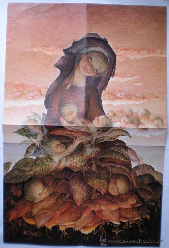 Postales: 0605O -FERR&Aacute;NDIZ&ndash;UN JES&Uacute;S QUE TORNA... FELICITACI&Oacute;N PAPEL MARTEL&Eacute; 45X29,5 CM-DEDICA Y FIRMA EL AUTOR