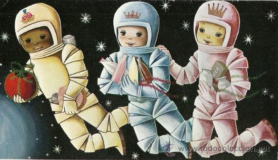 Postkarten: 0854E - NAVIDAD EN EL UNIVERSO- EDICIONES G. REY - D.L.22723. EDITADA EN 1969 - DIPTICA 17X10 CM