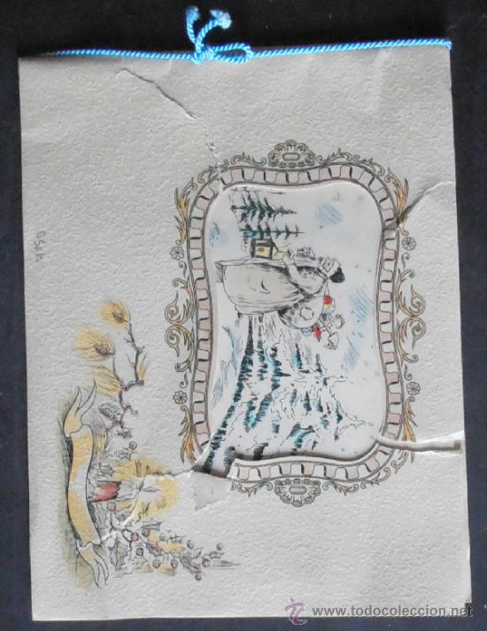 Postales: (4150)FELICITACION NAVIDE&Ntilde;A 18X14 CM,PAPA NOEL,DIPTICO,
