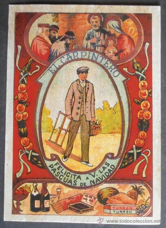 Postcards: (1279)TARJETA FELICITACION NAVIDE&Ntilde;A,EL CARPINTERO,&iexcl;&iexcl;&iexcl;OJO,REPRODUCCION,NO ORIGINAL!!!,