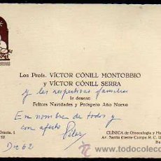 Postales: FELICITACION NAVIDAD - CLINICA DE GINECOLOGIA DR.CONILL DE BARCELONA - ESCRITA 1962