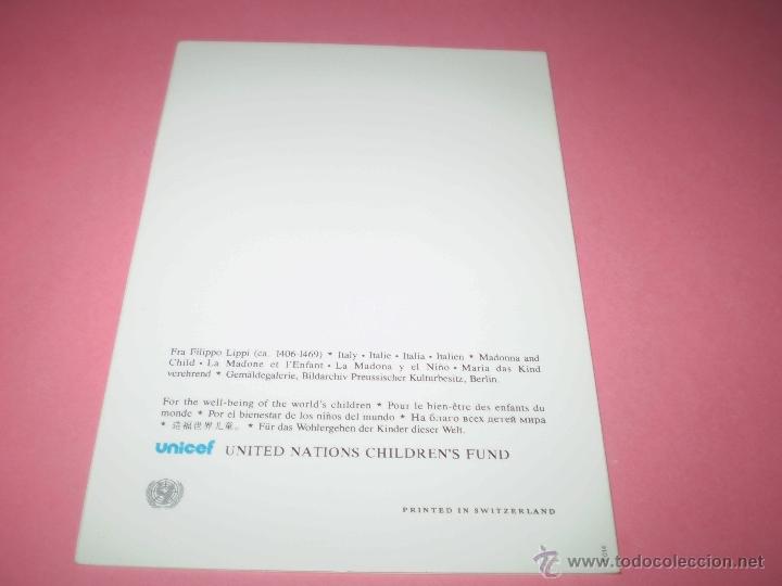 Postales: LA MADONA Y EL NI&Ntilde;O(UNICEF) - Foto 3