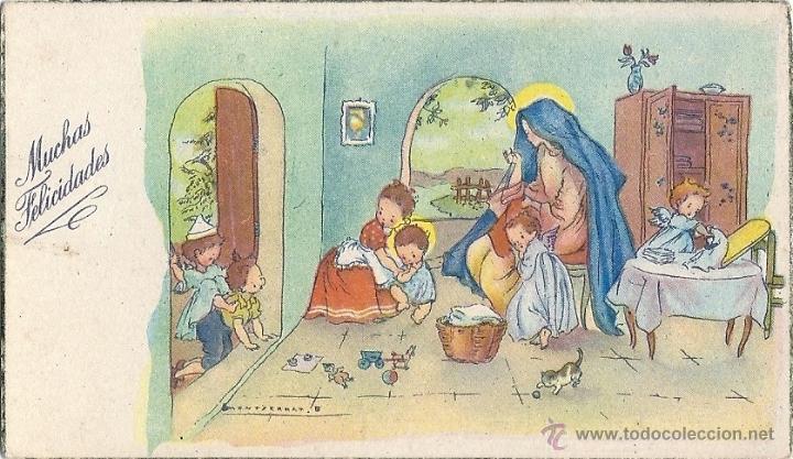 Postcards: 2062G - HERMOSA Y ANTIGUA TARJETA DE FELICIDADES 10,5x6 CM - ILUSTRA MONTSERRAT BARTA