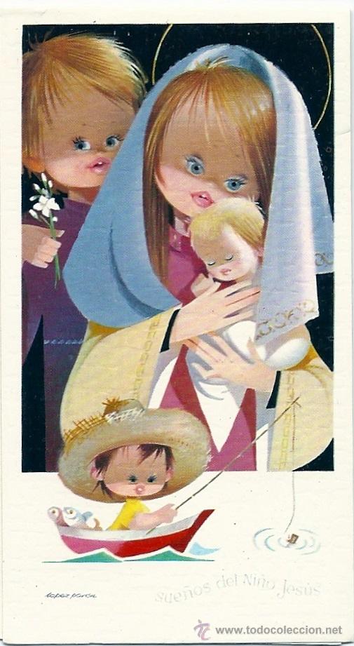 Postcards: 2067G - SUE&Ntilde;OS DEL NI&Ntilde;O JESUS-EDIC. CHIS SERIE 3056.3 -DIPTICA 11,5X6,3 CM -1969 ILUSTRA LOPEZ P.