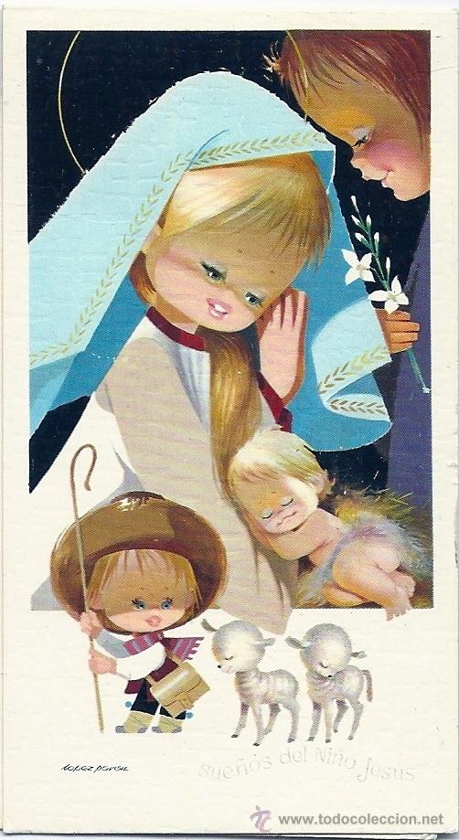 Postcards: 2067G - SUE&Ntilde;OS DEL NI&Ntilde;O JESUS-EDIC. CHIS SERIE 3056.4 -DIPTICA 11,5X6,3 CM - ILUSTRA LOPEZ PAR&Oacute;N