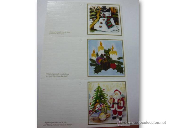 Postkarten: POSTAL-TRES TARJETAS REGALO NAVIDAD PINTADAS CON LA BOCA