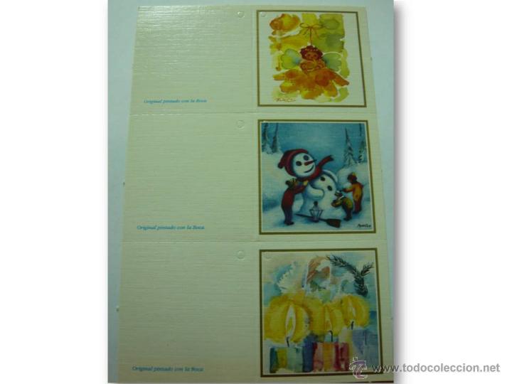 Postkarten: POSTAL-TRES TARJETAS REGALO NAVIDAD PINTADAS CON LA BOCA